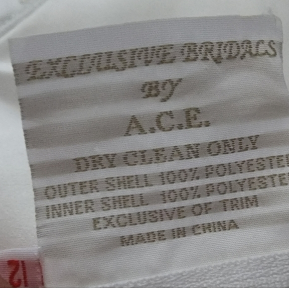 EXCLUSIVE BRIDALS by A.C.E. Ivory Lace Strapples Mesh Wedding Dress Fits S - Picture 14 of 15